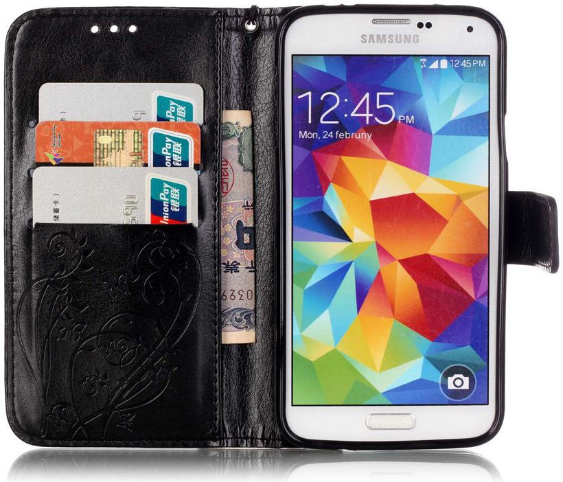 Samsung Galaxy S5 Portemonnee Hoesje Vlinder afbeelding 2