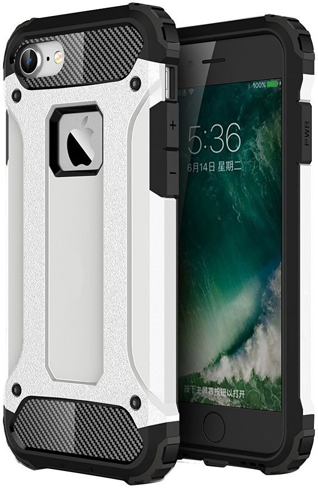 Apple iPhone 7/8 Hoesje Shock Proof Hybride Back Cover Wit afbeelding 1