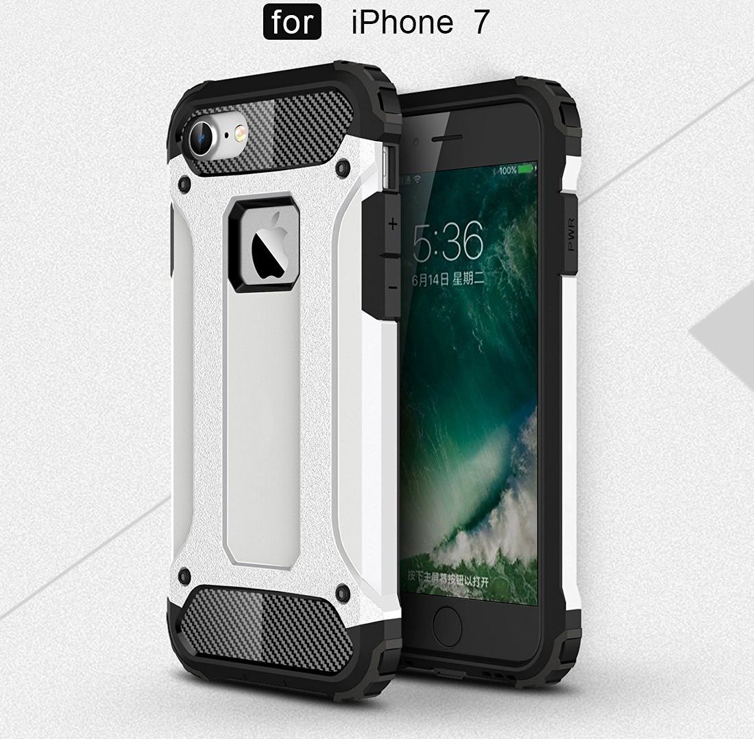 Apple iPhone 7/8 Hoesje Shock Proof Hybride Back Cover Wit afbeelding 4