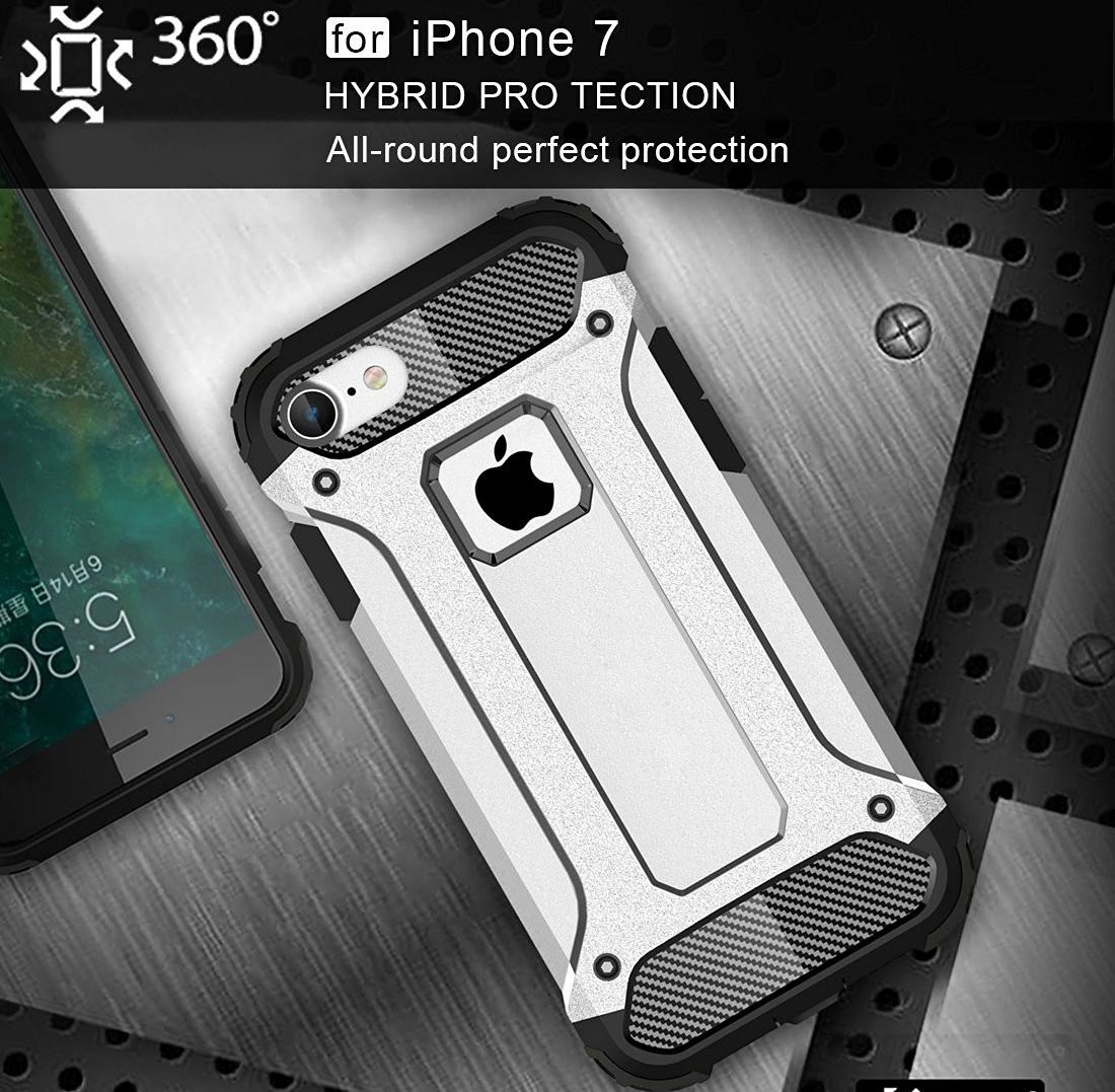 Apple iPhone 7/8 Hoesje Shock Proof Hybride Back Cover Wit afbeelding 6