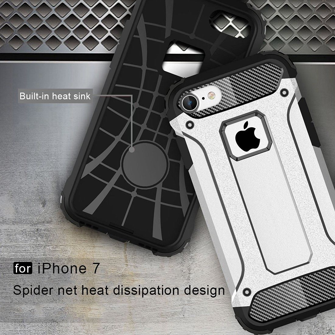 Apple iPhone 7/8 Hoesje Shock Proof Hybride Back Cover Wit afbeelding 7