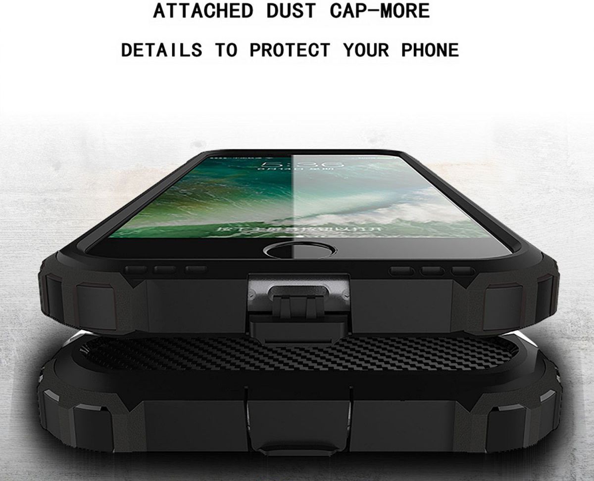 Apple iPhone 7/8 Hoesje Shock Proof Hybride Back Cover Zilver afbeelding 6
