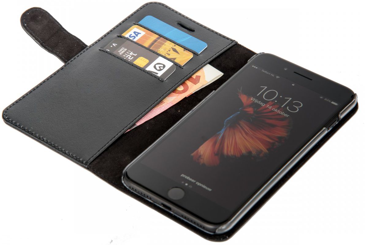 Valenta Classic Luxe iPhone 8/7/6(s) Plus Hoesje Leer Bookcase Zwart afbeelding 9