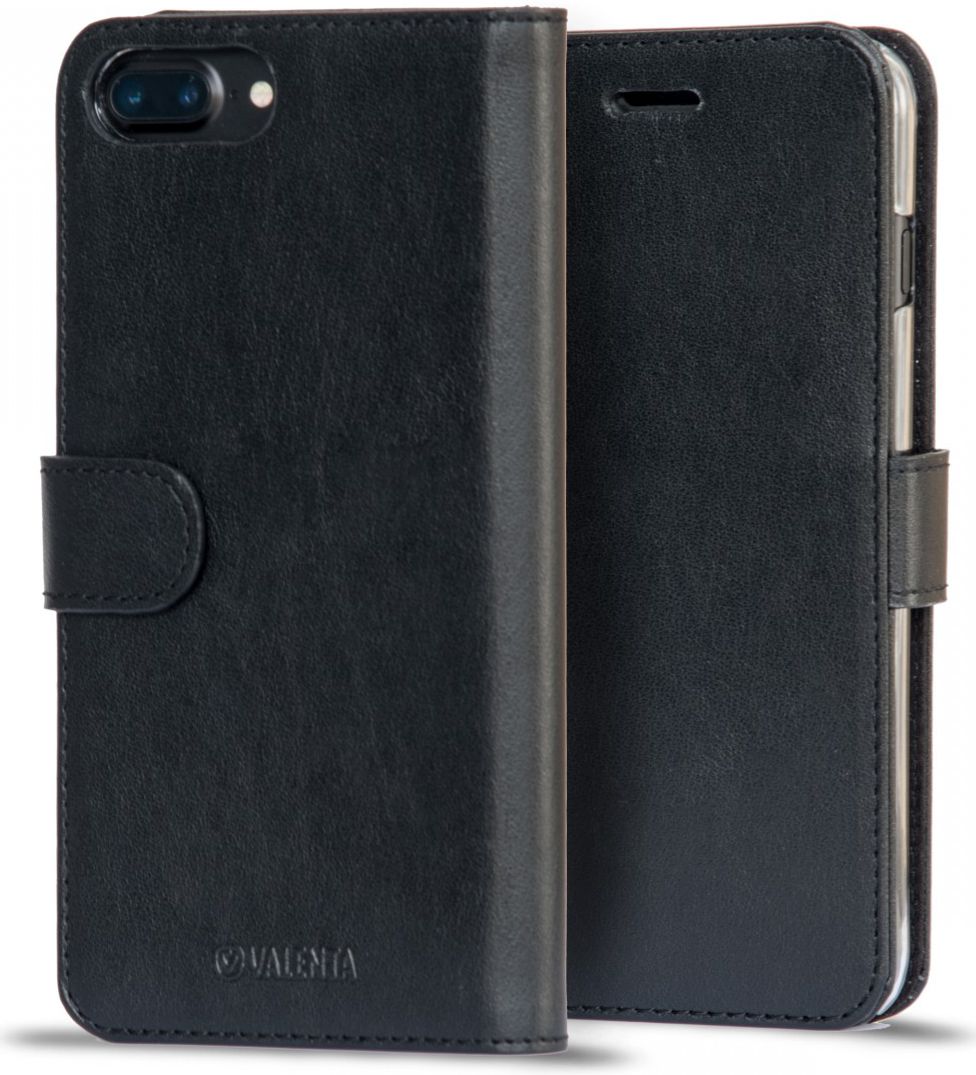 Valenta Classic Luxe iPhone 8/7/6(s) Plus Hoesje Leer Bookcase Zwart afbeelding 2