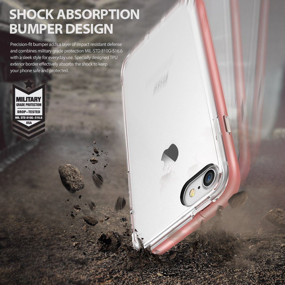 Ringke Frame Hoesje Apple iPhone 7 / 8 Roze Goud afbeelding 2