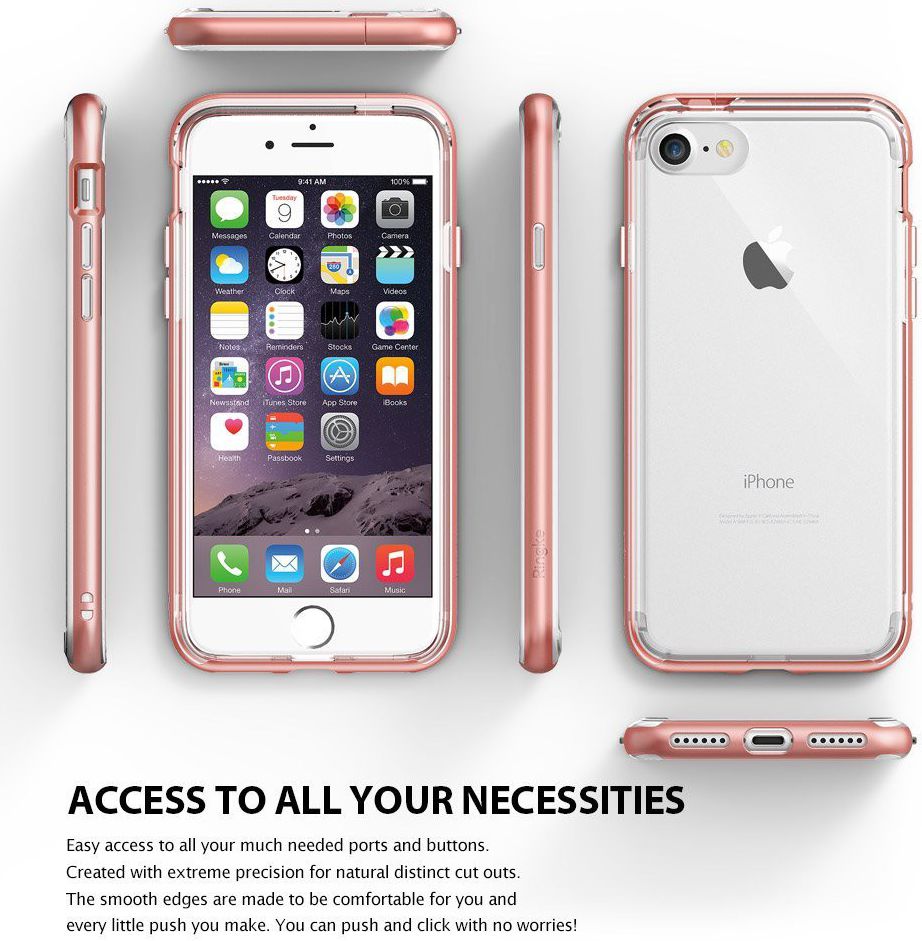 Ringke Frame Hoesje Apple iPhone 7 / 8 Roze Goud afbeelding 4