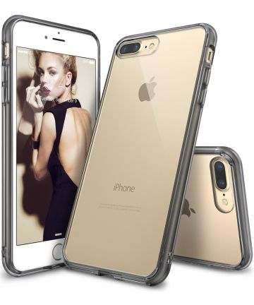 Ringke Fusion iPhone 7 Plus / 8 Plus Hoesje Doorzichtig Smoke Black Hoesjes