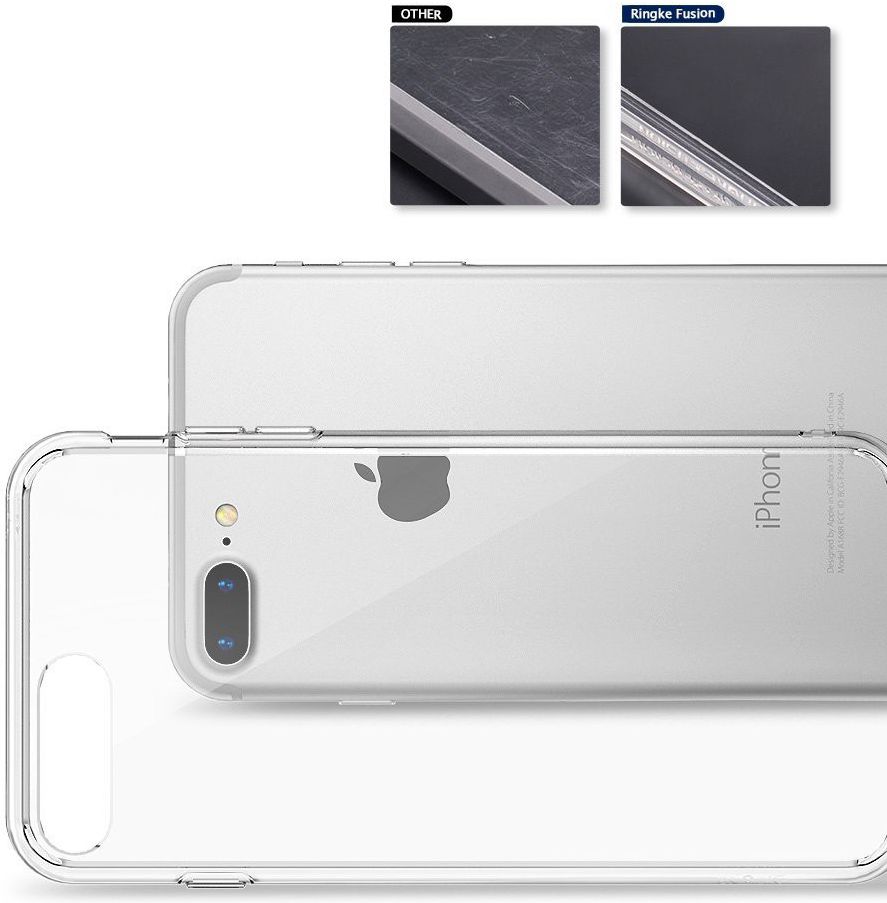 Ringke Fusion iPhone 7 Plus / 8 Plus Hoesje Doorzichtig Smoke Black afbeelding 2