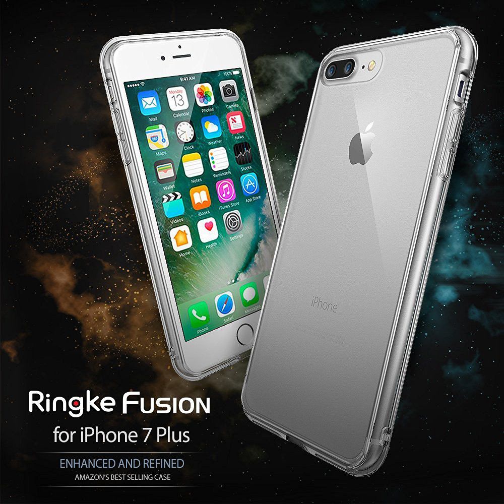 Ringke Fusion iPhone 7 Plus / 8 Plus Hoesje Doorzichtig Smoke Black afbeelding 6