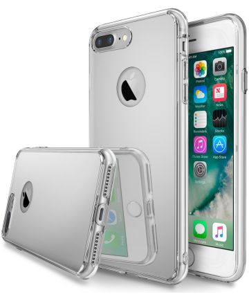 Ringke Fusion Mirror Apple iPhone 7 Plus / 8 Plus spiegel hoesje Zilver Hoesjes