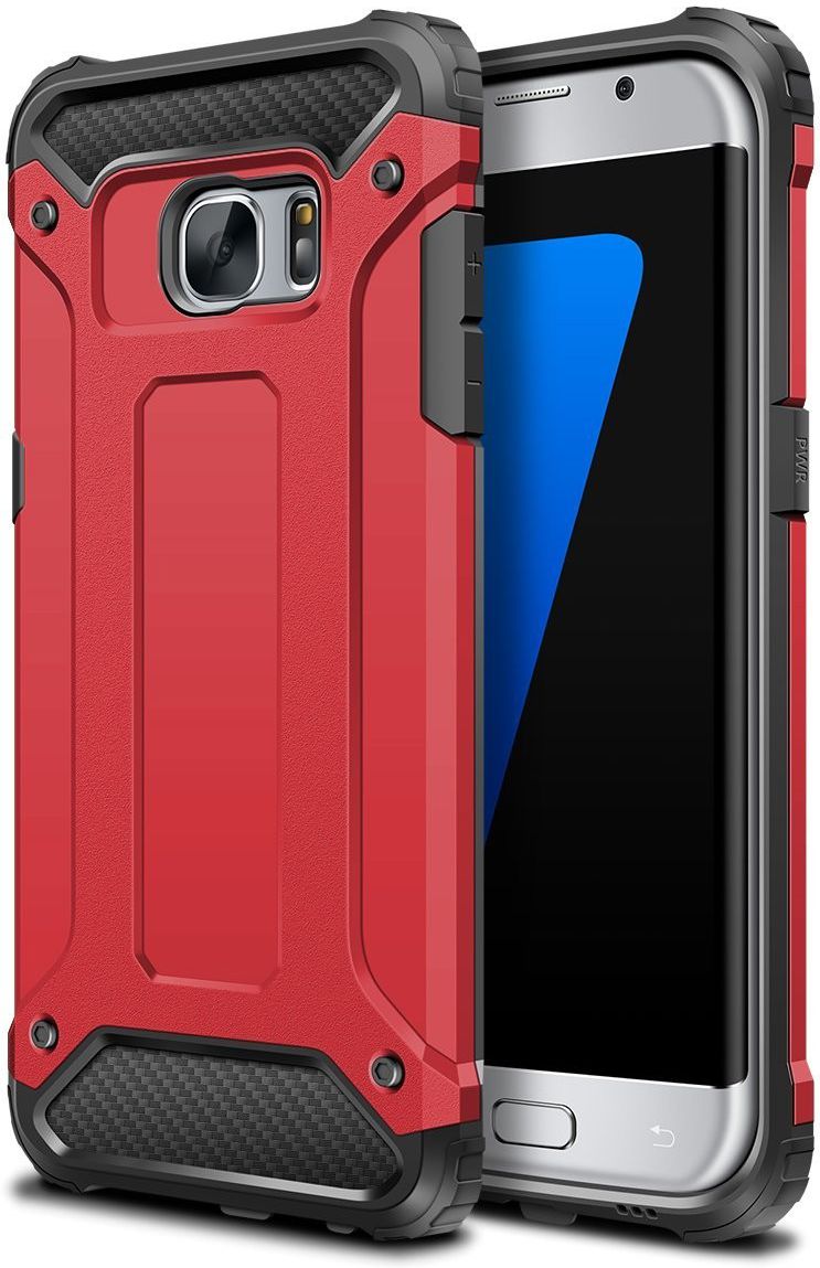 Samsung Galaxy S7 Hoesje Shock Proof Hybride Back Cover Rood afbeelding 1