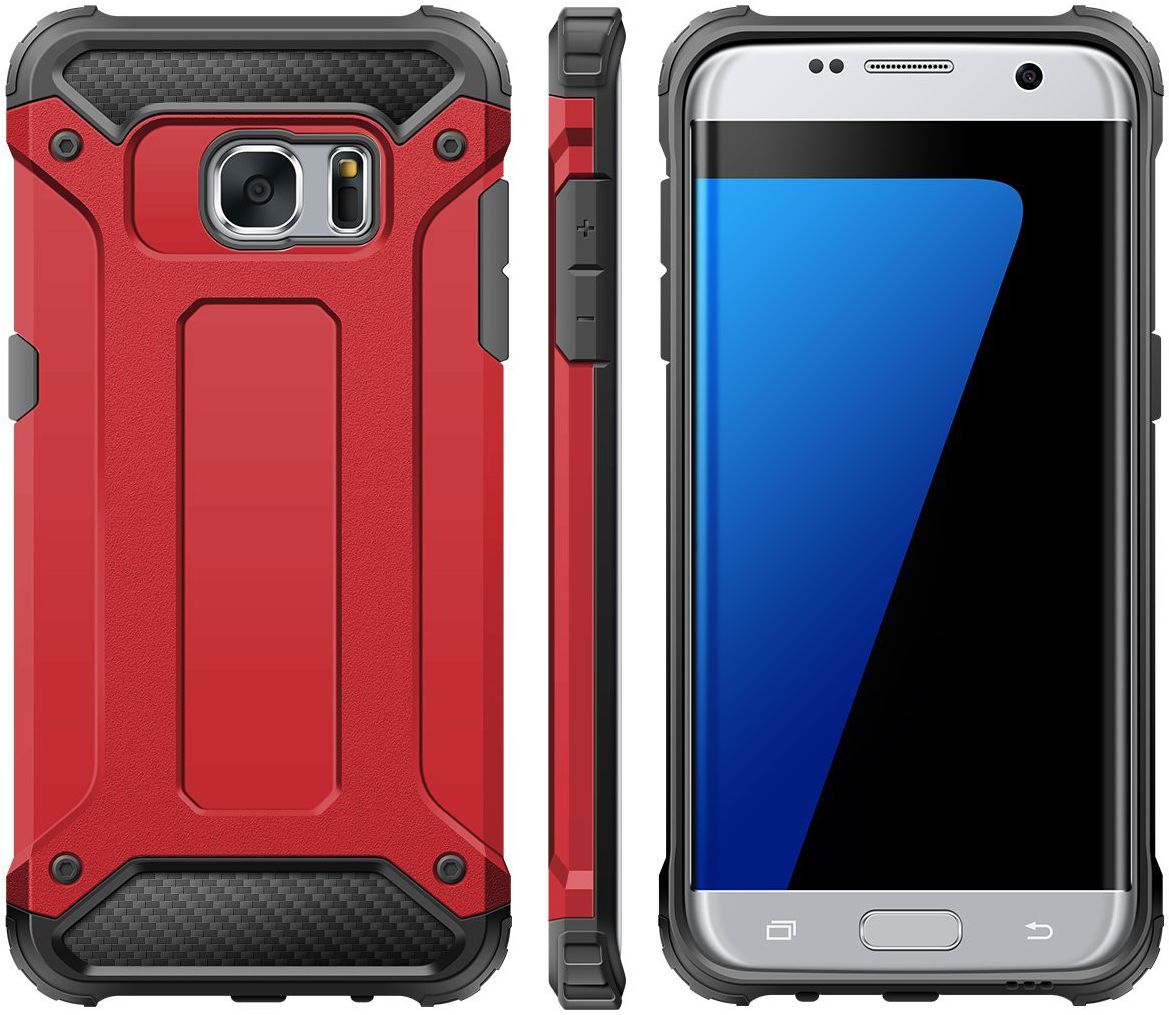 Samsung Galaxy S7 Hoesje Shock Proof Hybride Back Cover Rood afbeelding 7