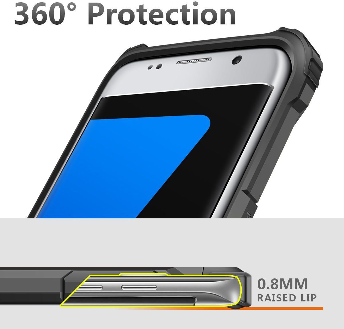 Samsung Galaxy S7 Hoesje Shock Proof Hybride Back Cover Grijs afbeelding 5