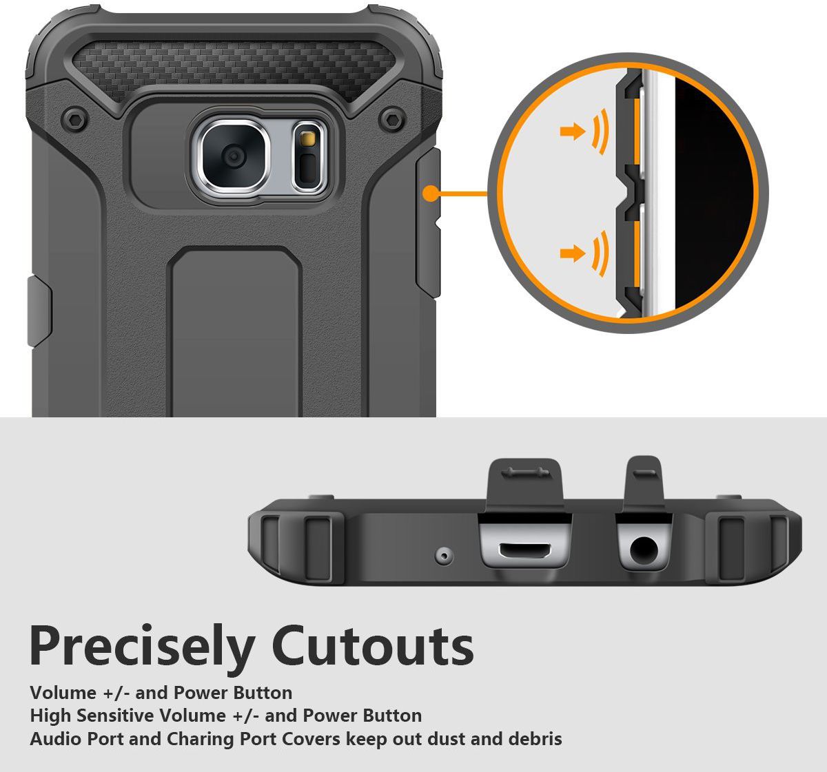 Samsung Galaxy S7 Hoesje Shock Proof Hybride Back Cover Grijs afbeelding 6