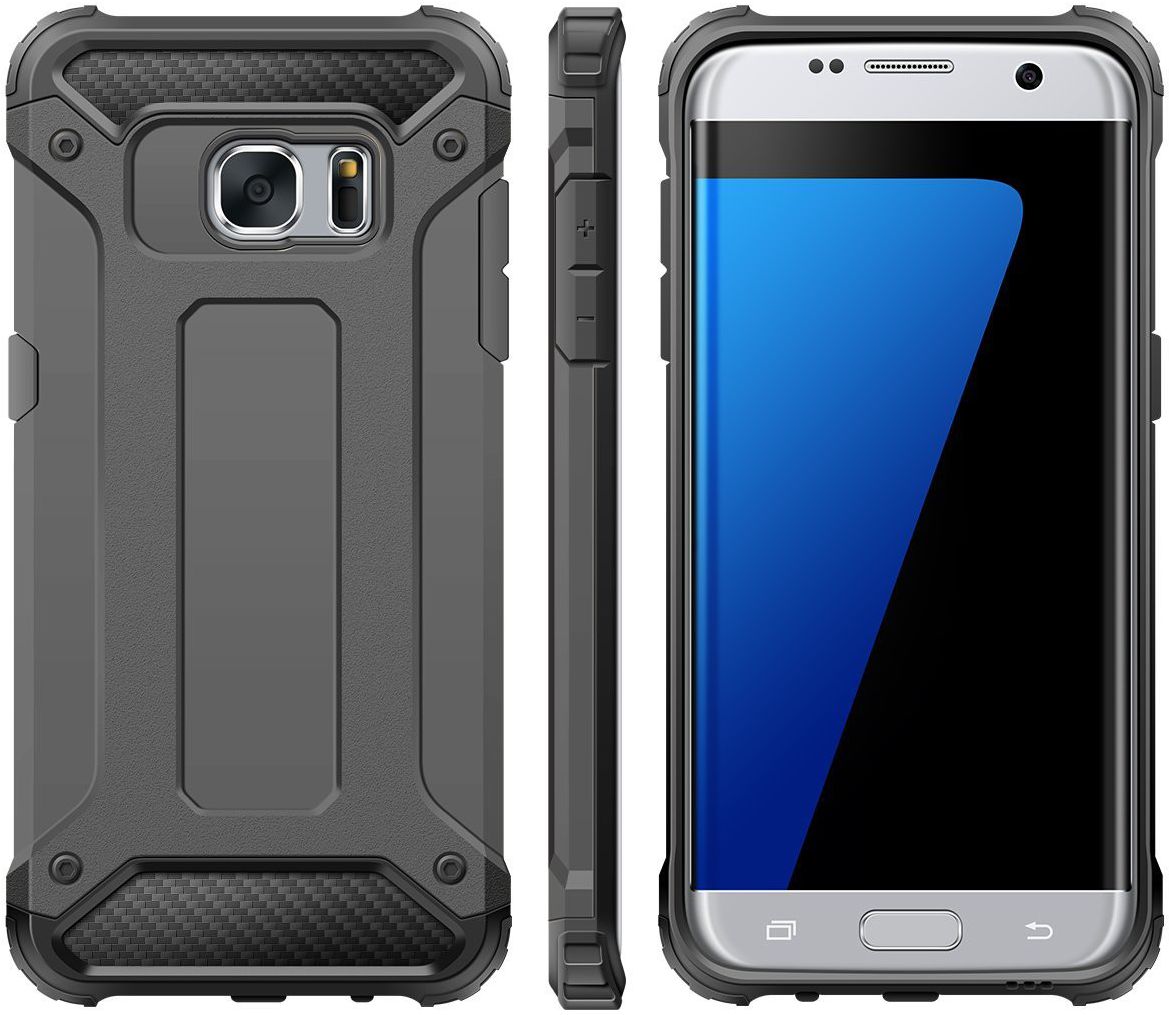 Samsung Galaxy S7 Hoesje Shock Proof Hybride Back Cover Grijs afbeelding 7