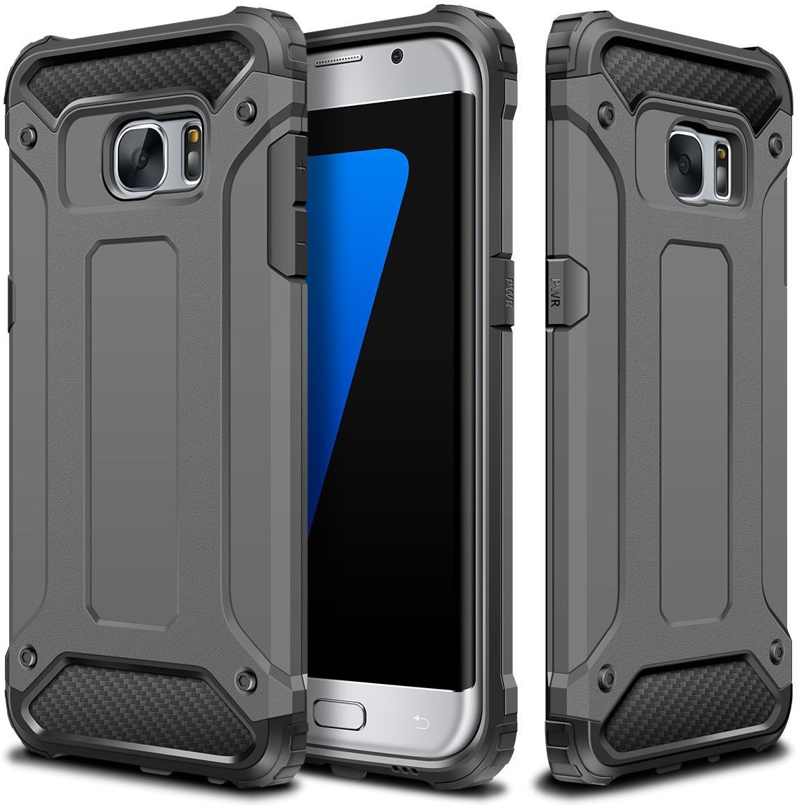 Samsung Galaxy S7 Hoesje Shock Proof Hybride Back Cover Grijs afbeelding 8