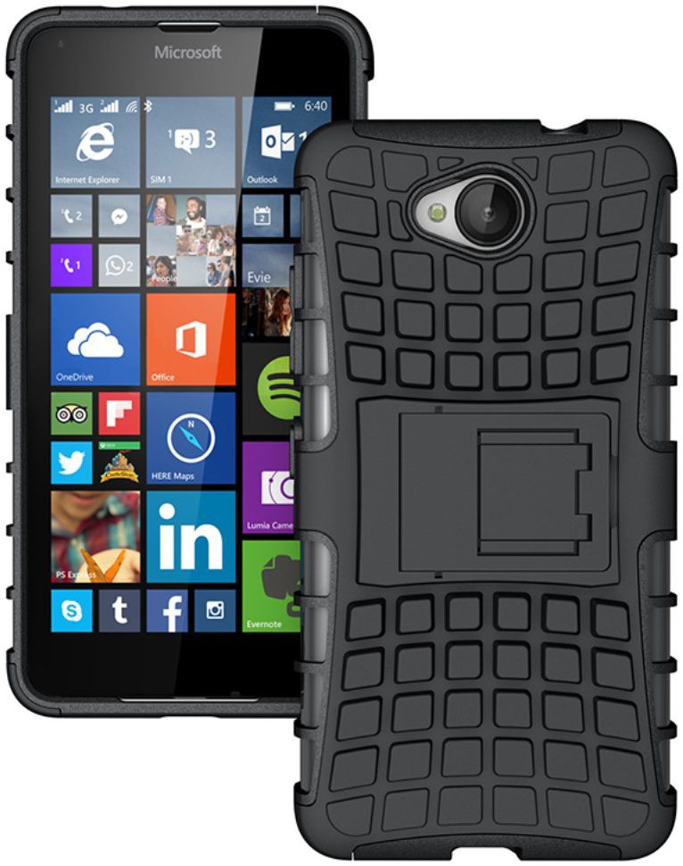 Microsoft Lumia 650 Hoesje anti-slip stand Zwart afbeelding 1
