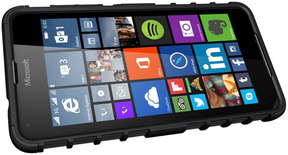 Microsoft Lumia 650 Hoesje anti-slip stand Zwart afbeelding 5