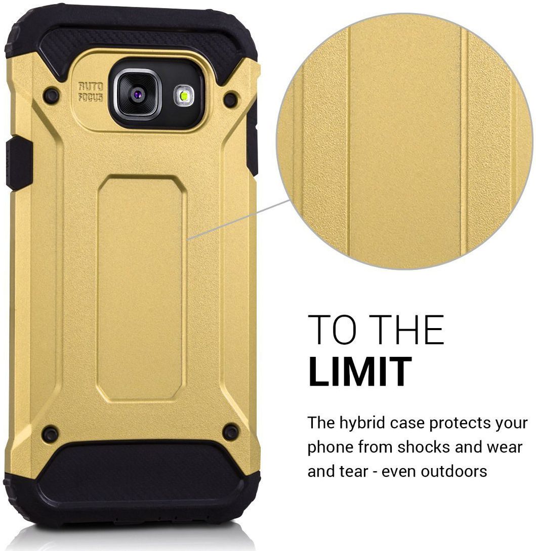 Samsung Galaxy A3 (2016) Hybride Hoesje Goud afbeelding 4