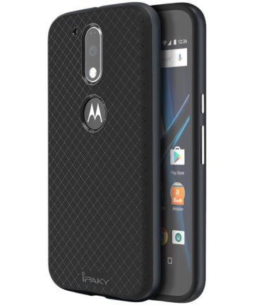 Ipaky Hybrid Back Case voor uw Motorola Moto G4 Plus Grijs Hoesjes