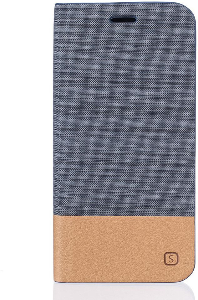 Motorola Moto G4 Plus Linnen Textuur Flip Hoesje Gray afbeelding 1
