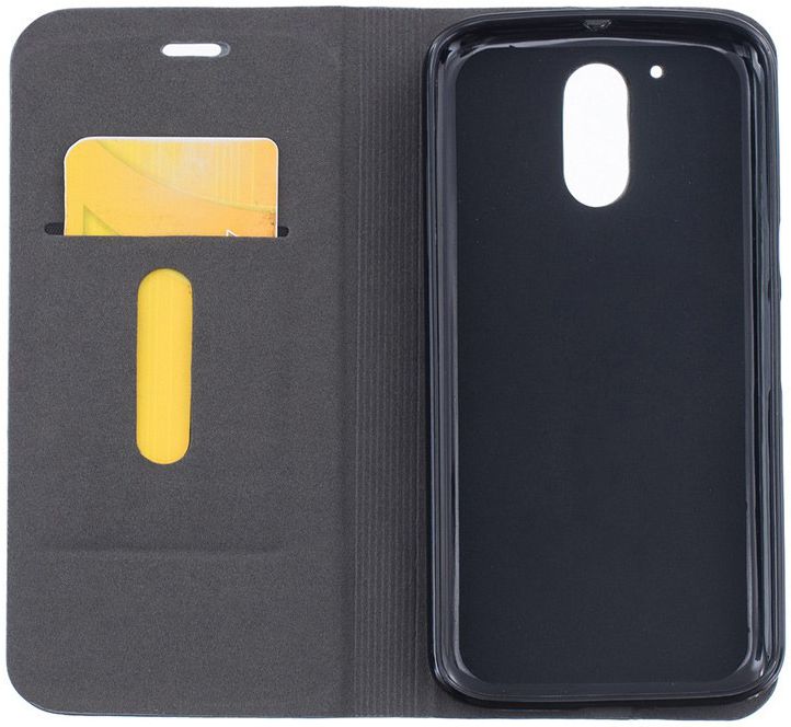 Motorola Moto G4 Plus Linnen Textuur Flip Hoesje Gray afbeelding 2