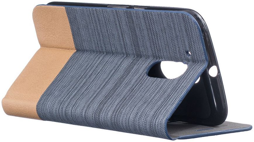 Motorola Moto G4 Plus Linnen Textuur Flip Hoesje Gray afbeelding 5