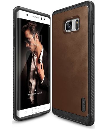 Ringke Leather TPU Backcover Samsung Galaxy Note 7 Hoesje Bruin Hoesjes