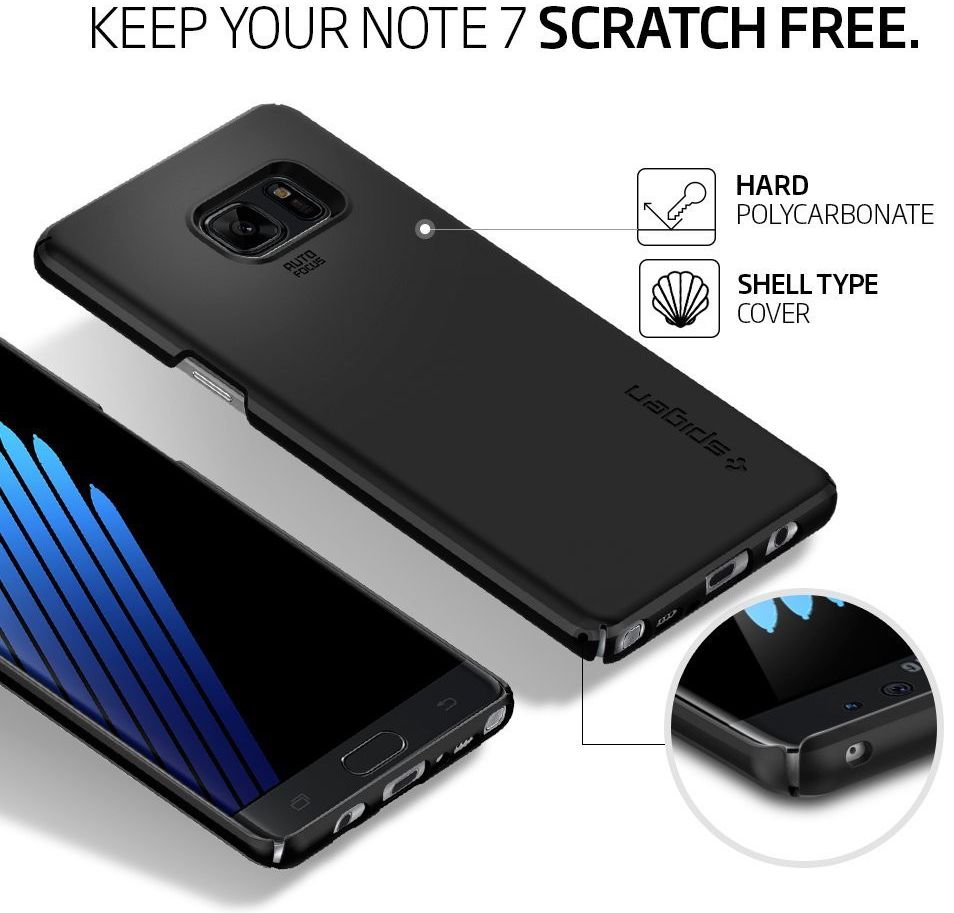 Spigen Thin Fit Case Samsung Galaxy Note 7 Black afbeelding 7
