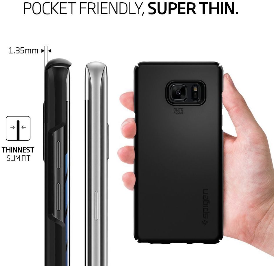 Spigen Thin Fit Case Samsung Galaxy Note 7 Black afbeelding 4
