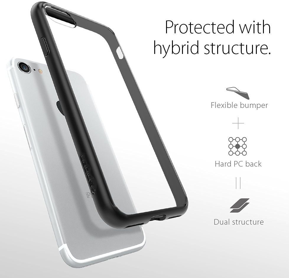 Spigen Ultra Hybrid Case Apple iPhone 7 / 8 Black afbeelding 3