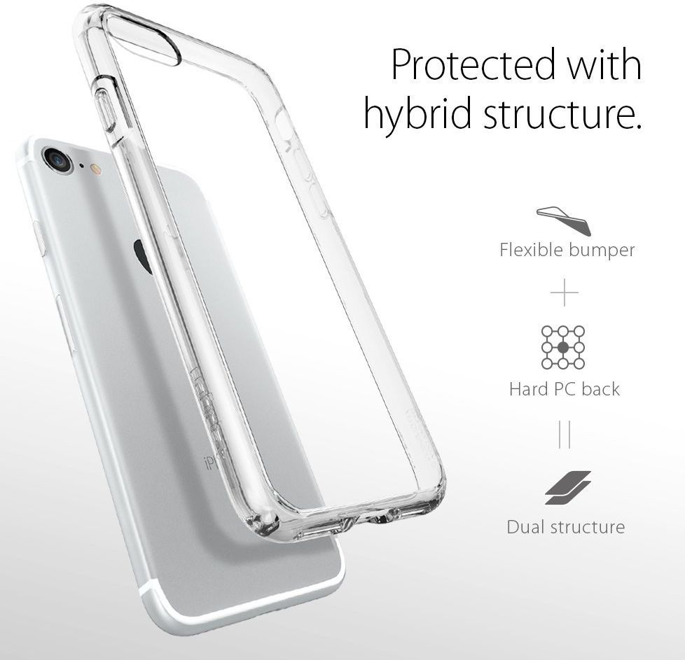 Spigen Ultra Hybrid Case Apple iPhone 7 / 8 Crystal Clear afbeelding 5
