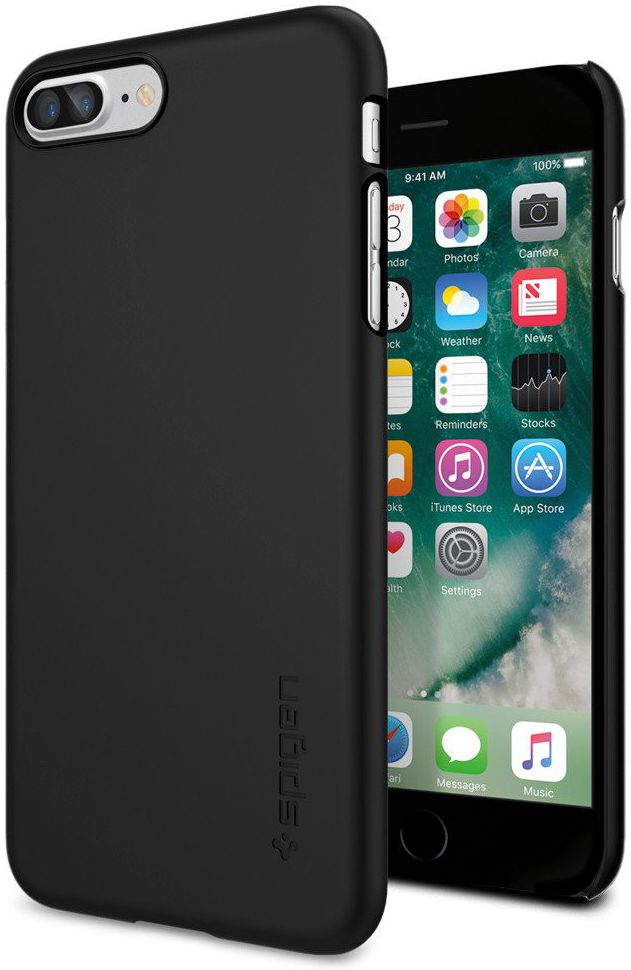 Spigen Thin Fit Case Apple iPhone 7 Plus / 8 Plus Zwart afbeelding 1