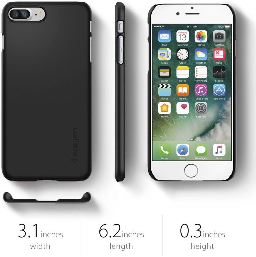 Spigen Thin Fit Case Apple iPhone 7 Plus / 8 Plus Zwart afbeelding 9