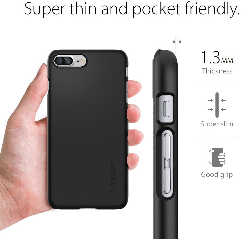 Spigen Thin Fit Case Apple iPhone 7 Plus / 8 Plus Zwart afbeelding 5