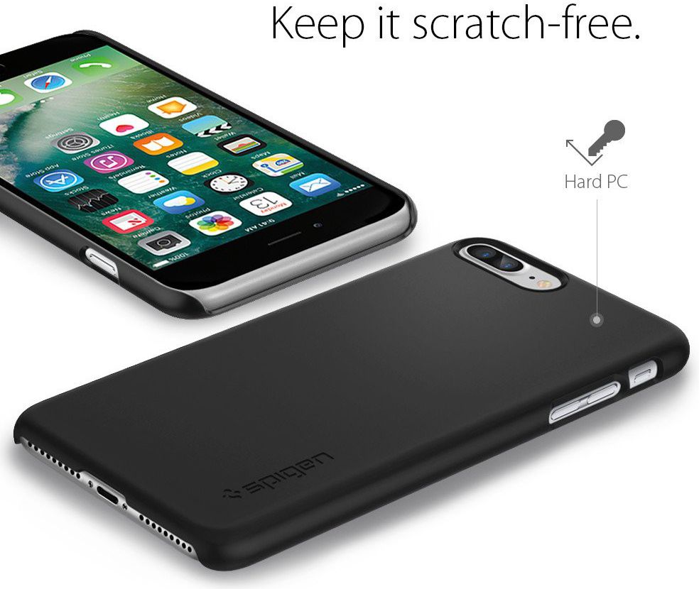 Spigen Thin Fit Case Apple iPhone 7 Plus / 8 Plus Zwart afbeelding 6