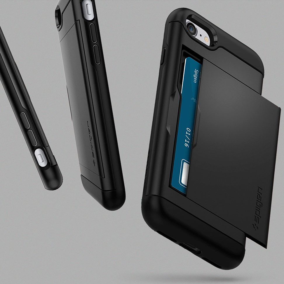 Spigen Slim Armor Card Holder Case Apple iPhone 7 / 8 Black afbeelding 5