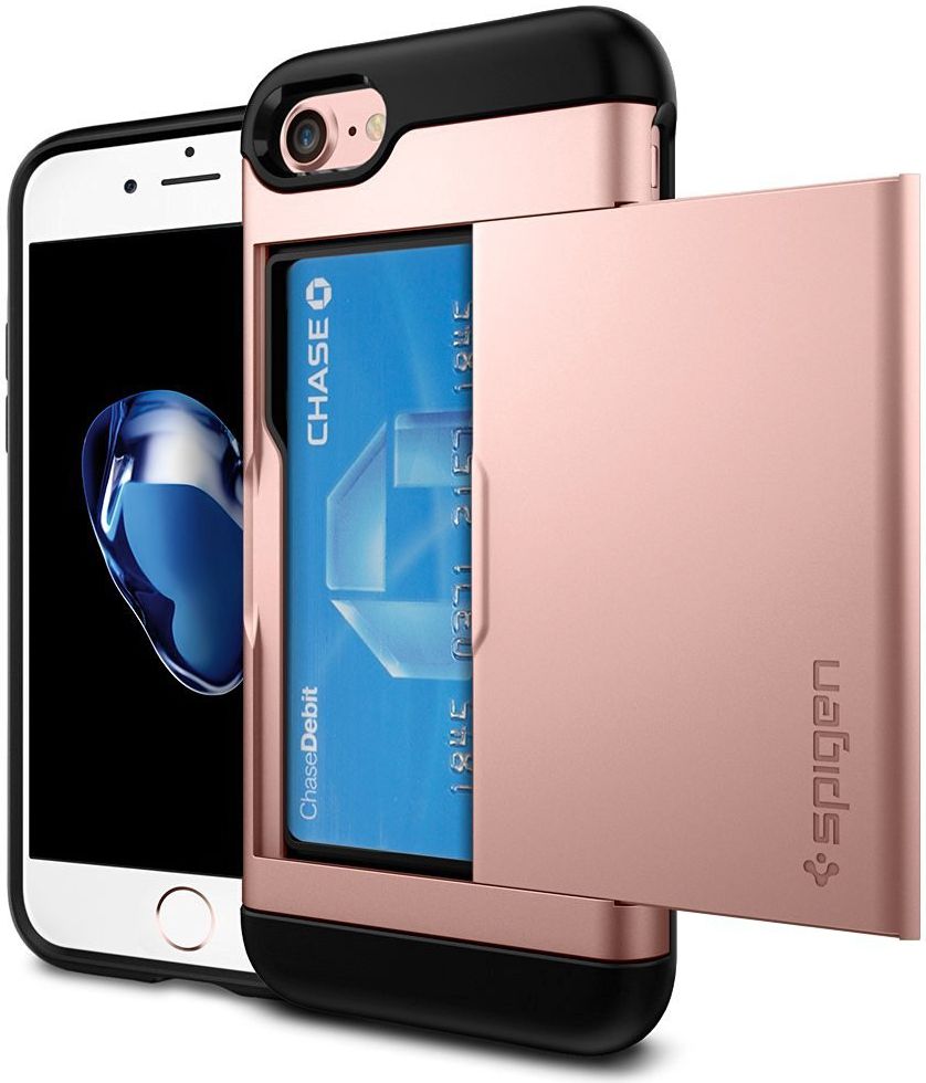 Spigen Slim Armor Card Holder Case Apple iPhone 7 / 8 Rose Gold afbeelding 19