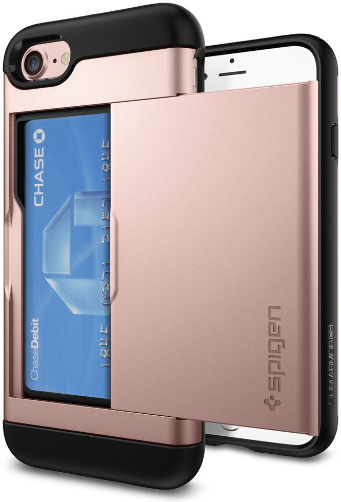 Spigen Slim Armor Card Holder Case Apple iPhone 7 / 8 Rose Gold afbeelding 14