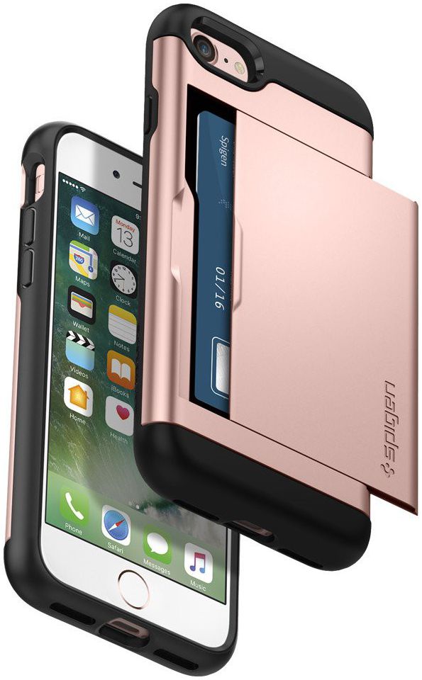 Spigen Slim Armor Card Holder Case Apple iPhone 7 / 8 Rose Gold afbeelding 10