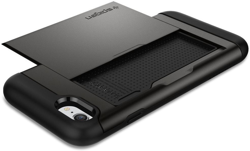 Spigen Slim Armor Card Holder Case Apple iPhone 7 / 8 Gunmetal afbeelding 16