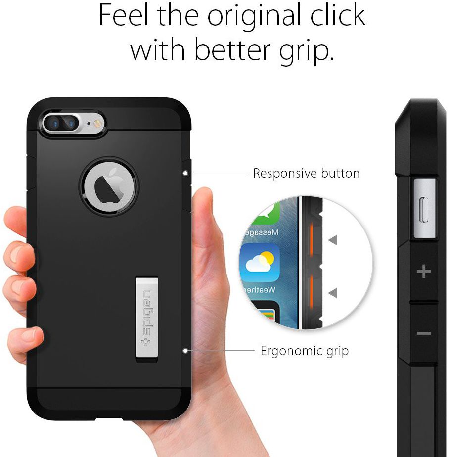 Spigen Slim Armor Apple iPhone 7 Plus / 8 Plus Hoesje Black afbeelding 4
