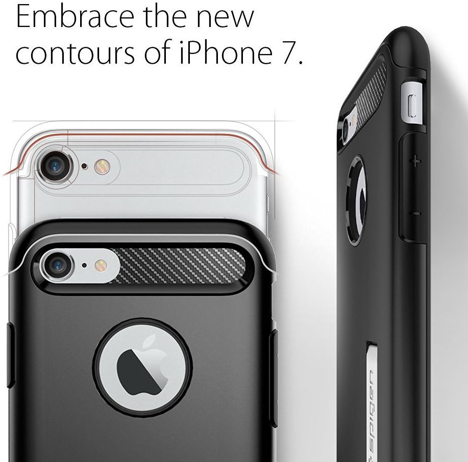 Spigen Slim Armor Apple iPhone 7 Hoesje Black afbeelding 4