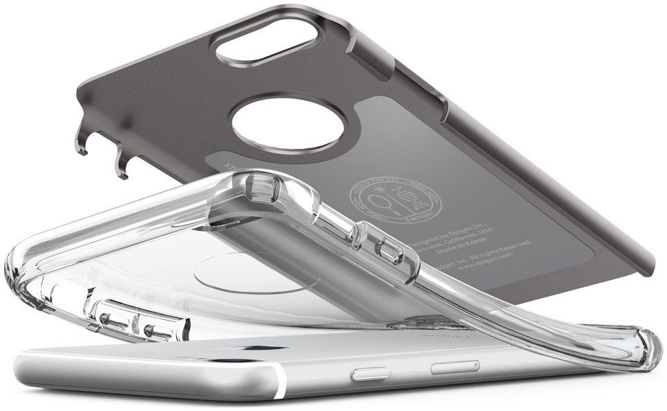 Spigen Hybrid Armor Hoesje Apple iPhone 7 Gunmetal afbeelding 3