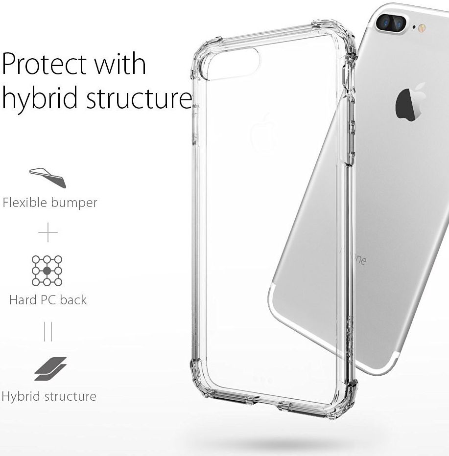 Spigen Crystal Shell Hoesje Apple iPhone 7 Plus / 8 Plus Clear afbeelding 3