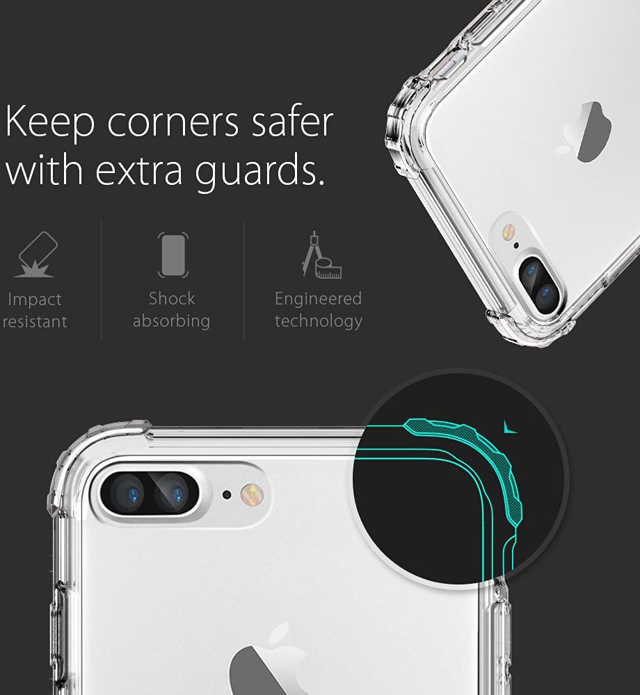 Spigen Crystal Shell Hoesje Apple iPhone 7 Plus / 8 Plus Clear afbeelding 7