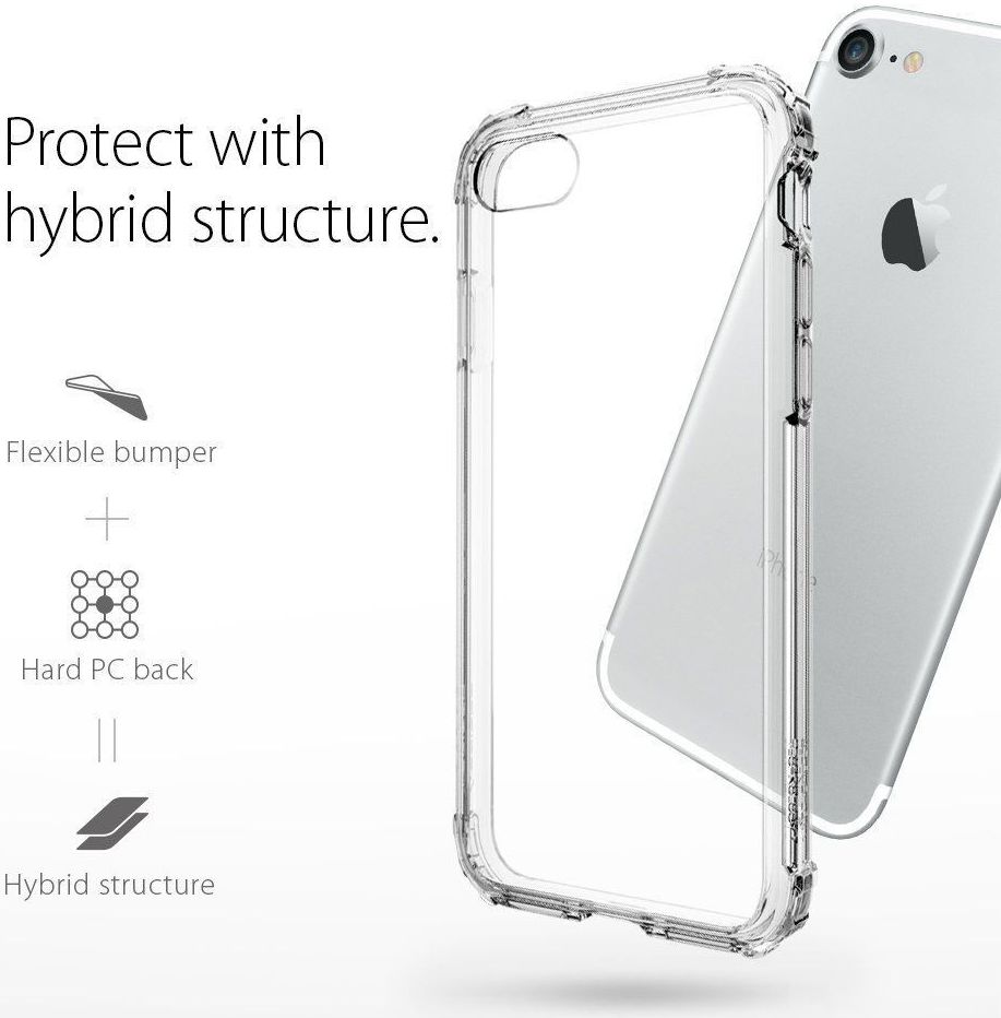 Spigen Crystal Shell Hoesje Apple iPhone 7 / 8 Clear Crystal afbeelding 3