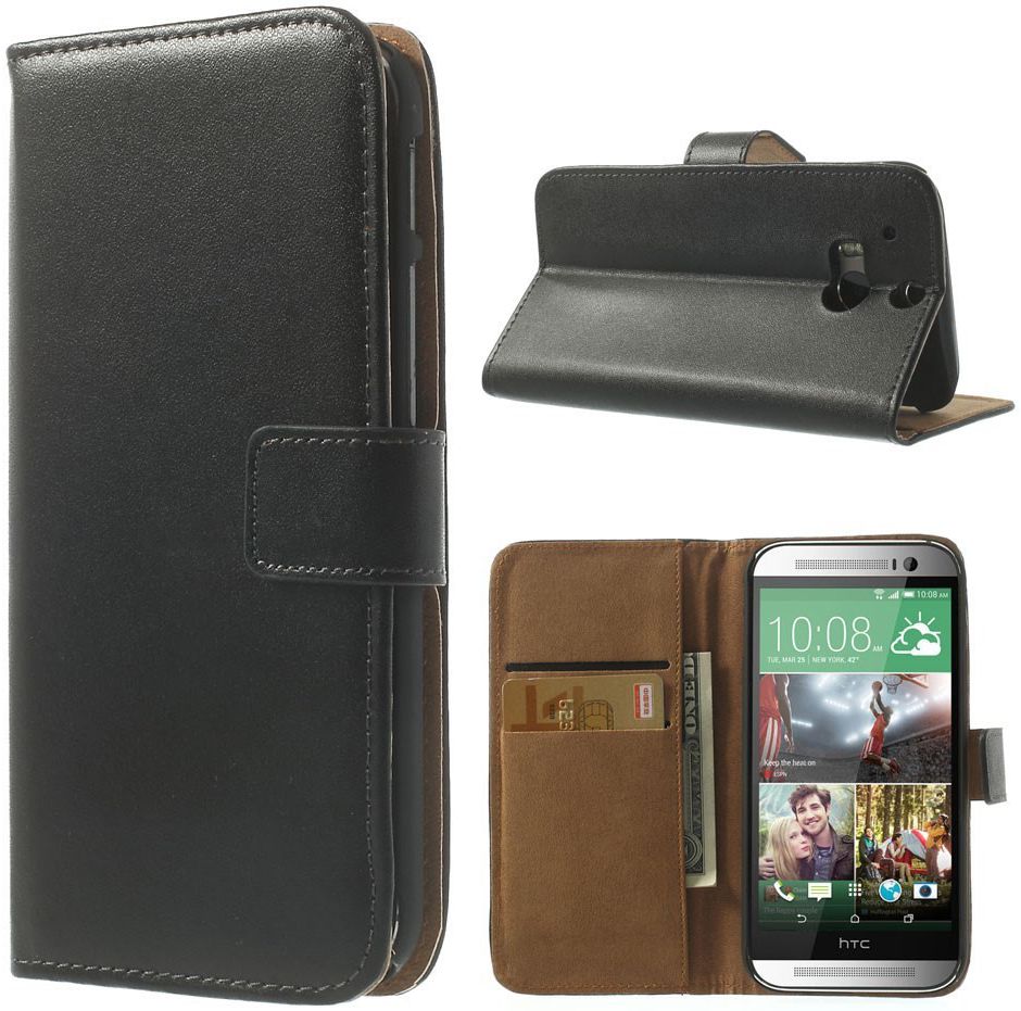 HTC One M8 Portemonnee Hoesje Zwart afbeelding 1