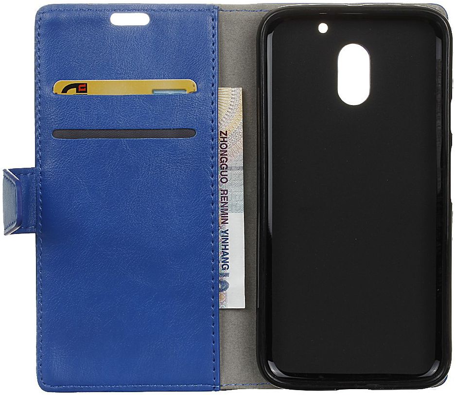 Motorola Moto E 3rd Gen hoesje met kaarthouder Blauw afbeelding 5