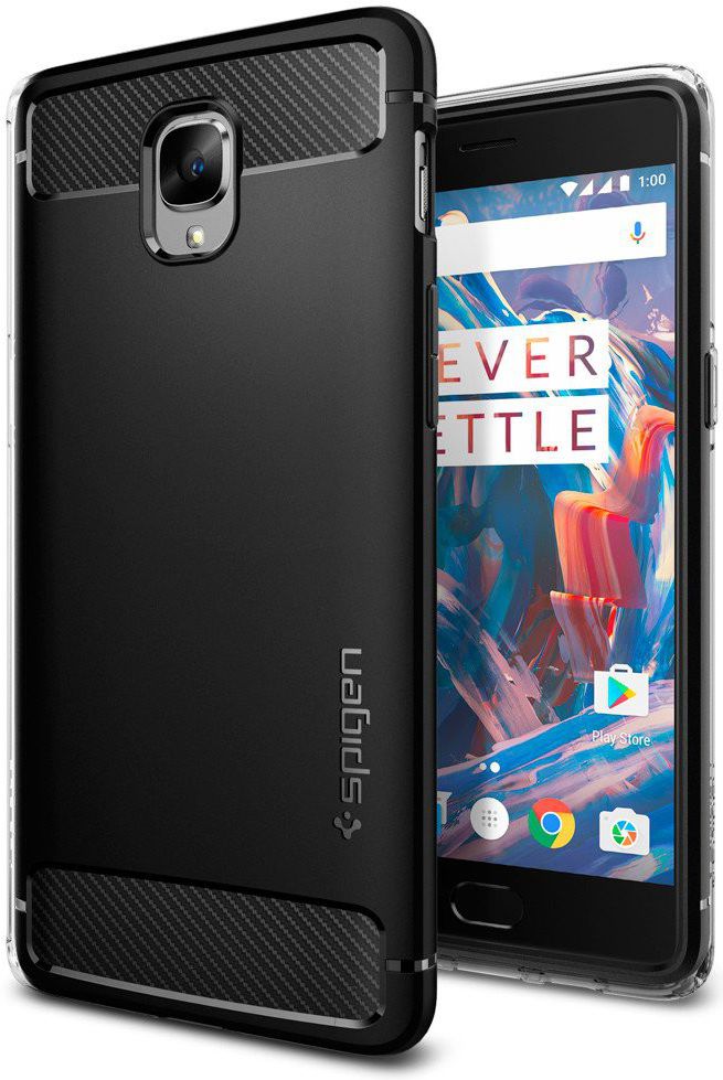 Spigen Rugged Armor OnePlus 3T / 3 Hoesje Zwart afbeelding 1